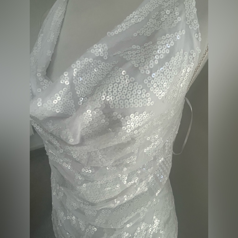 White Sequence Guess Tank Top